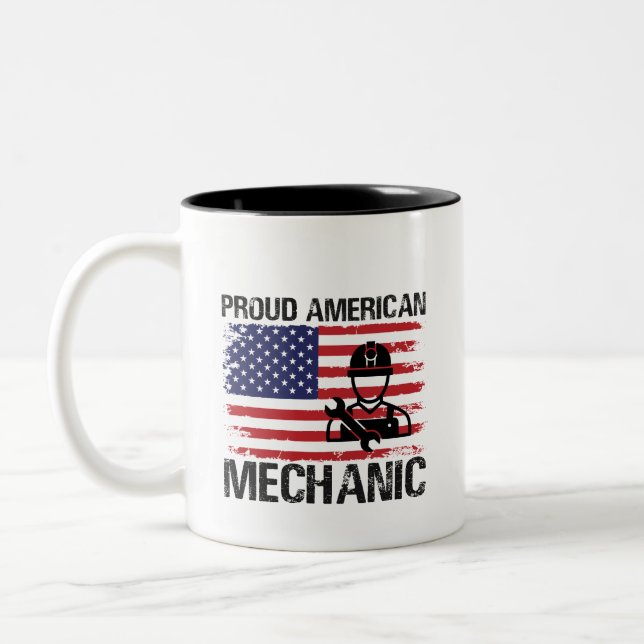 Proud American Mechanic Labor Day Mug (Left)