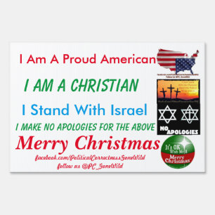 Proud American Merry Christmas PCGW Yard Sign
