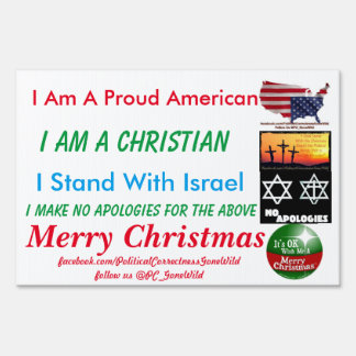 Proud American Merry Christmas PCGW Yard Sign