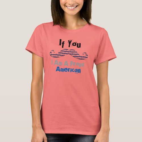 Proud American Mustache patriotic t_shirt design