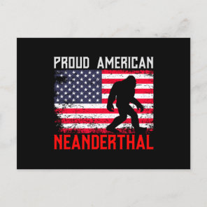 Proud American Neanderthal | USA Flag & Bigfoot Postcard