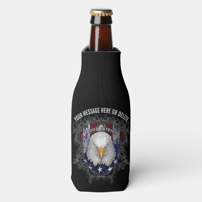 Proud American Patriot Bottle Cooler (Bottle Front)
