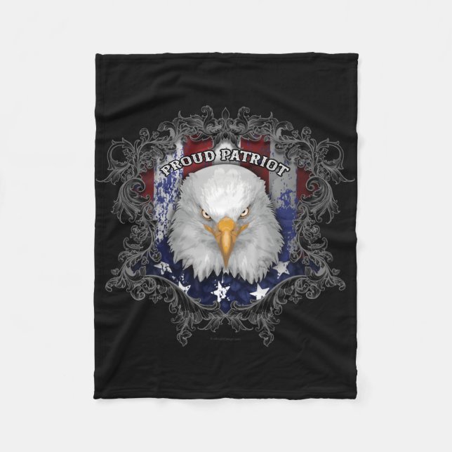 Proud American Patriot Fleece Blanket (Front)