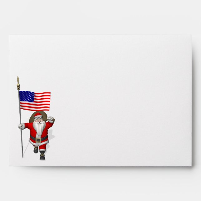 Proud American Patriot Santa Claus Envelope (Front)