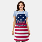 Proud American patriotic USA flag red white blue Apron | Zazzle