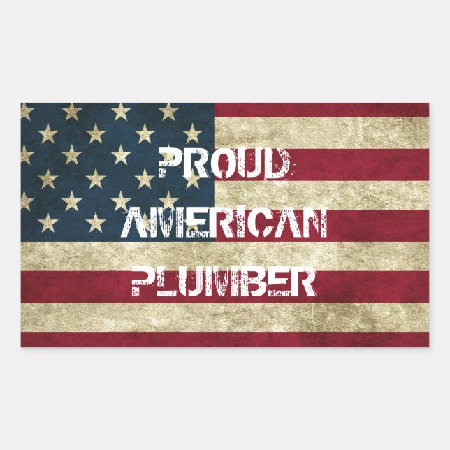 Proud American Plumber Sticker (Front)
