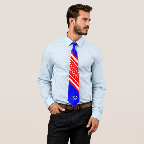 Proud American Red White Blue USA Patriot Neck Tie