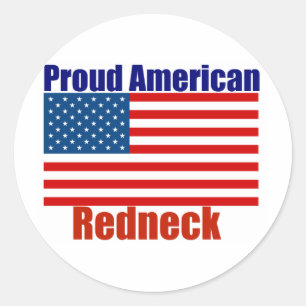 Proud American Redneck Classic Round Sticker