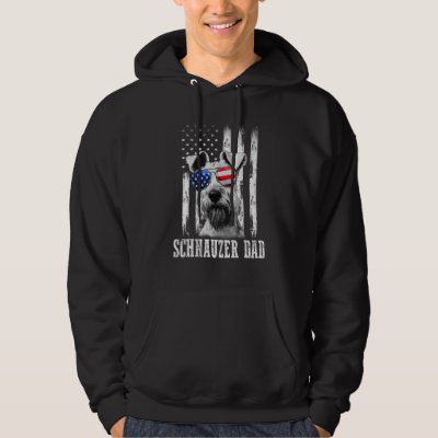 Proud American Schnauzer Flag  Dog Dad Mom Hoodie