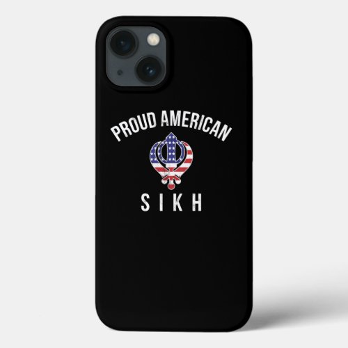 Proud American Sikh American Flag Khanda Design iPhone 13 Case