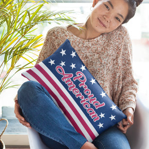 Proud American stars & stripe USA flag Lumbar Pillow