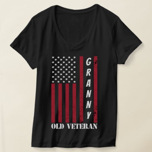 Proud American Style Grandma Granny Old Veteran T_Shirt