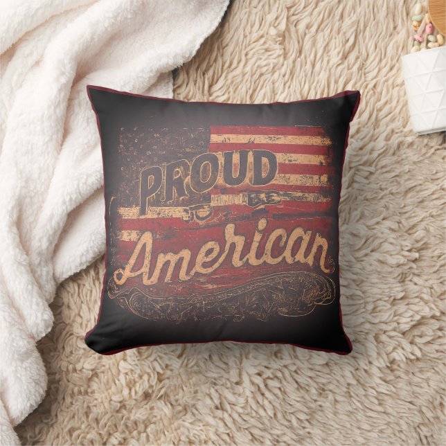 "Proud American Throw Pillow (Blanket)