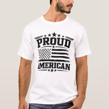 Proud American USA Flag White T-Shirt