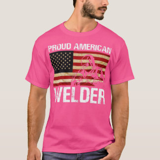 Proud American Welder Flag  T-Shirt