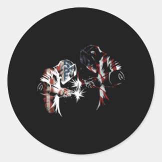 Proud American Welder Usa Flag American Patriotic Classic Round Sticker