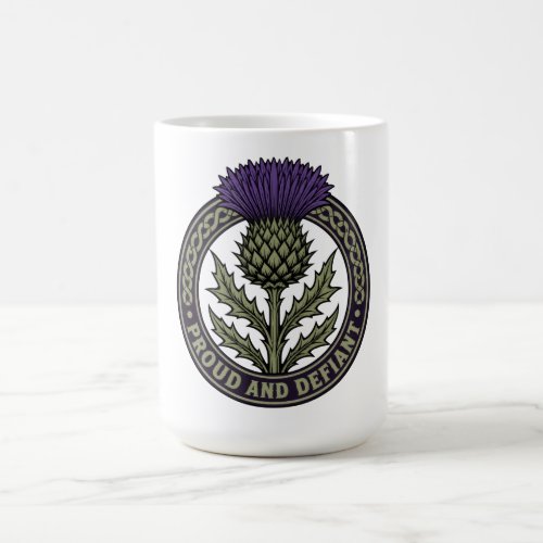 Proud And Defiant Vintage Scottish Thistle Coffee Mug