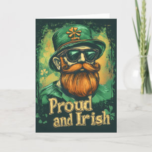 Proud and Irish Funny Leprechaun St. Patrick's Day Holiday Card