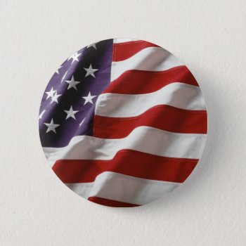 Proud And Patriotic Usa Flag Button by KingdomArt at Zazzle
