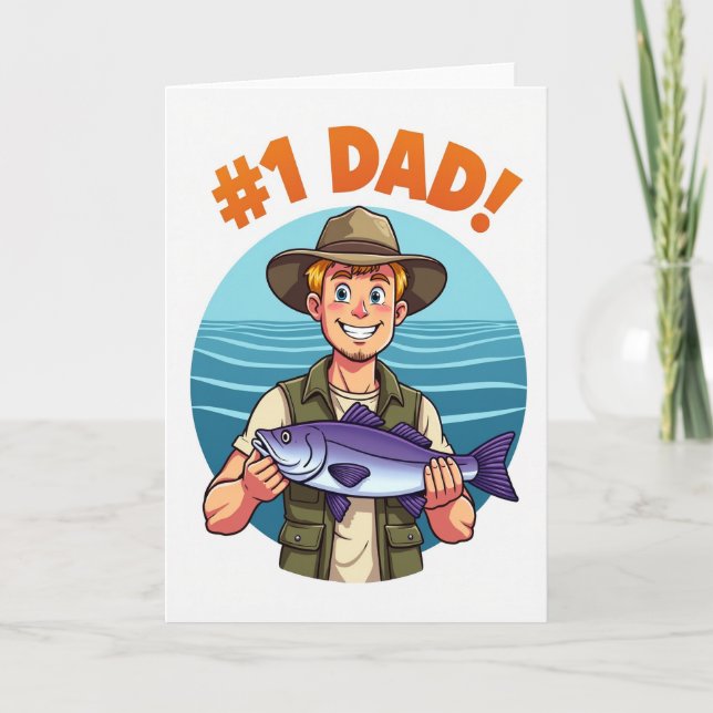Proud Angler Fathers Day Card (Front)