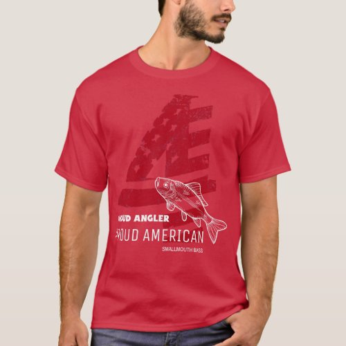 Proud Angler Proud American Smallmouth Bass 4th of T_Shirt