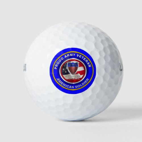 Proud Army Adjutant General Veteran Golf Balls