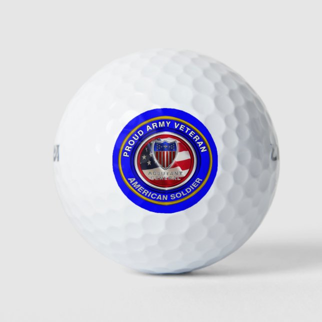Proud Army Adjutant General Veteran Golf Balls (Front)
