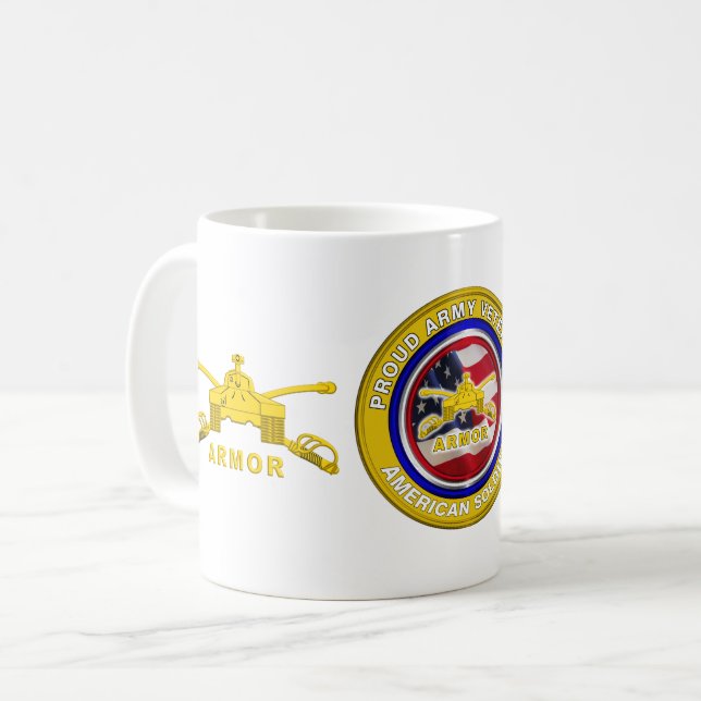 Proud Army Armor Veteran Coffee Mug (Front Left)