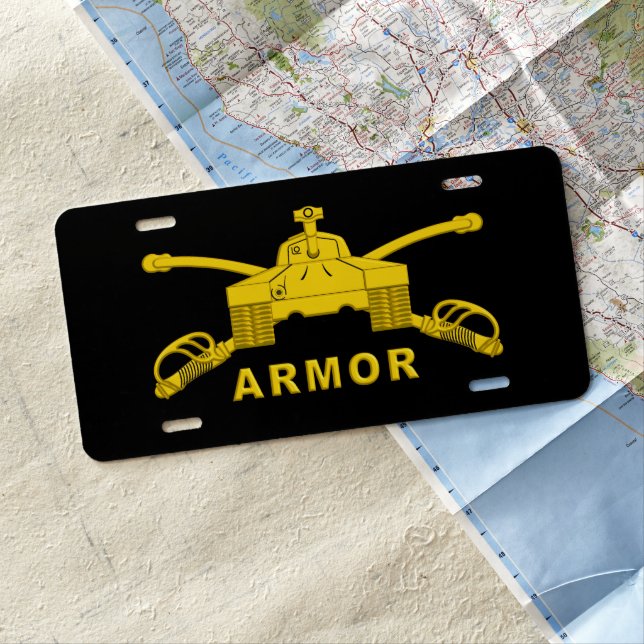 Proud Army Armor Veteran License Plate (In Situ)