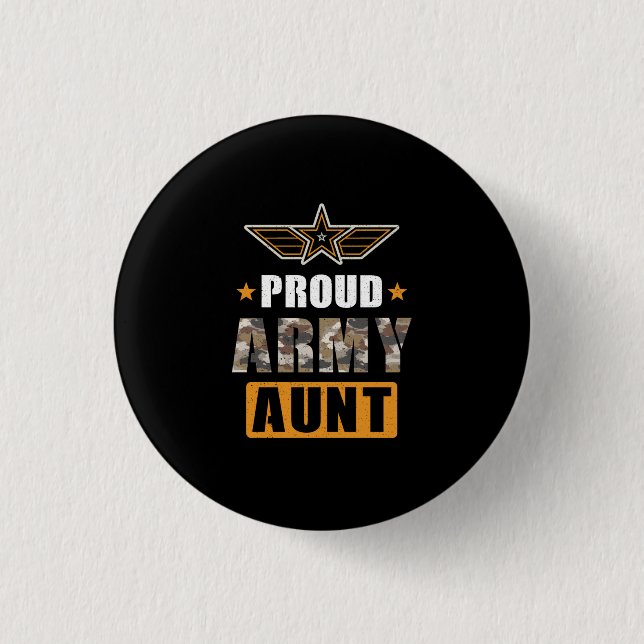 Proud Army Aunt Button (Front)
