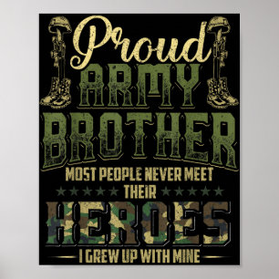 Proud Army Brother Shirt Patriotic Military Vetera Poster