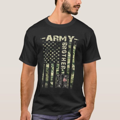 Proud Army Brothers United States Flag Military Fa T_Shirt