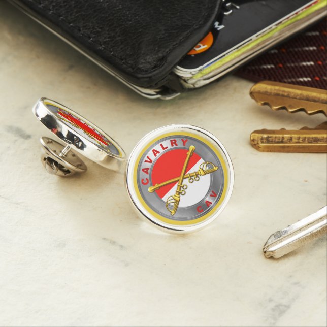 Proud Army Cavalry Veteran  Lapel Pin (In Situ)