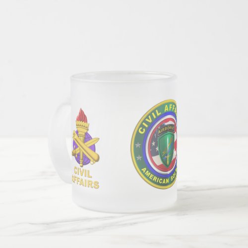 Proud Army Civil Affairs Soldier Frosted Glass Coffee Mug