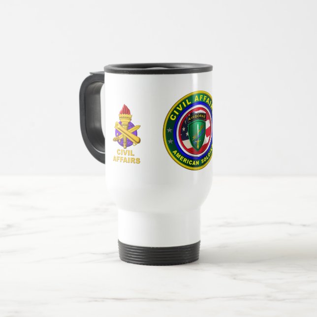 Proud Army Civil Affairs Soldier Travel Mug (Front Left)