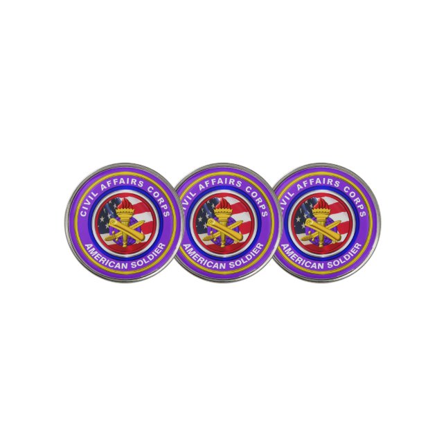 Proud Army Civil Affairs Veteran Golf Ball Marker (3 Up)
