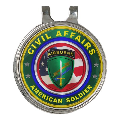 Proud Army Civil Affairs Veteran Golf Hat Clip