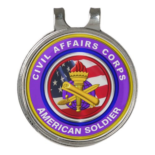 Proud Army Civil Affairs Veteran Golf Hat Clip