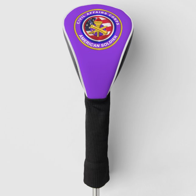 Proud Army Civil Affairs Veteran Golf Head Cover (Front)