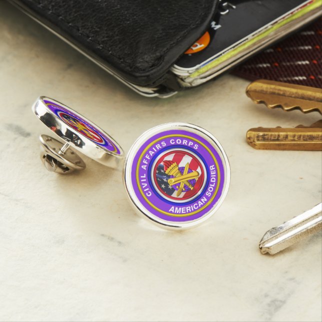 Proud Army Civil Affairs Veteran Lapel Pin (In Situ)