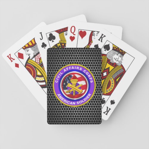 Proud Army Civil Affairs Veteran Playing Cards