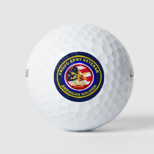Proud Army Cyber Corps Veteran Golf Balls