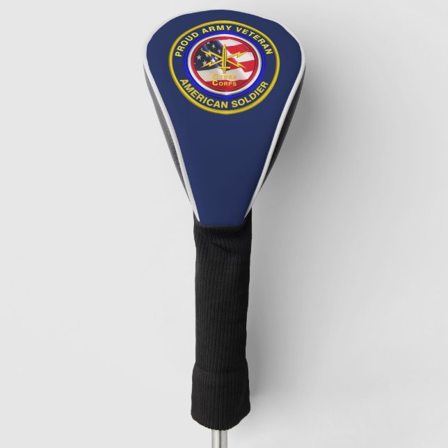Proud Army Cyber Corps Veteran Golf Head Cover (Front)