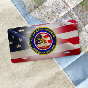 Proud Army Cyber Corps Veteran License Plate