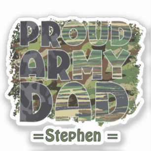 Proud Army Dad Camouflage Design Sticker