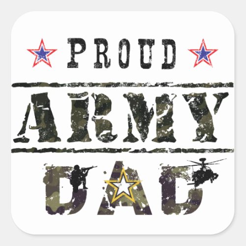 Proud Army Dad Square Sticker