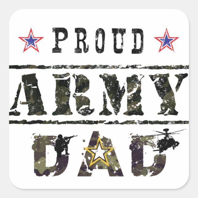 Proud Army Dad Square Sticker (Front)