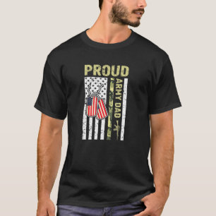 Proud Army Dad USA Flag Camo Dog Tags Military Fat T-Shirt