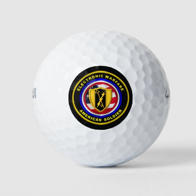 Proud Army Electronic Warfare Veteran Golf Balls (Front)