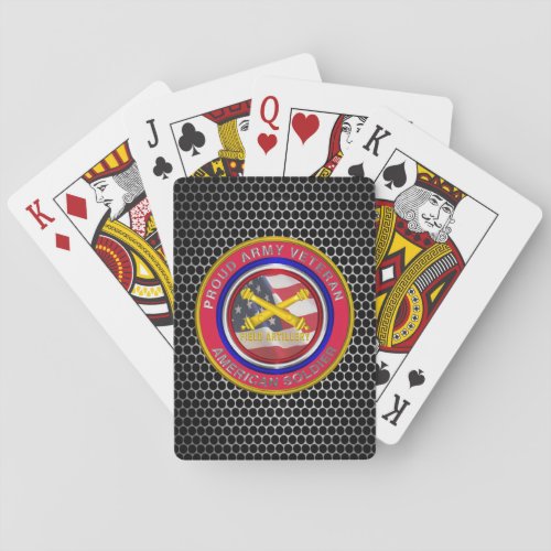 Proud Army Field Artillery Veteran Playing Cards